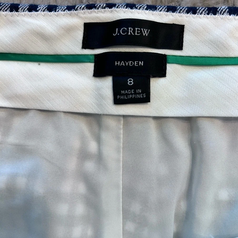 J.Crew, Hayden Kickout Cropped Pant, Size 8 in Gingham